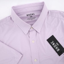 NEW Rhone Commuter Slim Fit Short Sleeve Shirt Lavender Dusk Mens Large