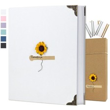 Scrapbook Album 8" x 10" DIY Scrapbook Photo Album Hardcover Kraft Paper 3 Ri...