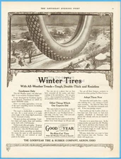 1914 Goodyear Tire & Rubber Co Akron Ohio Antique Car Automobile Winter Tires Ad