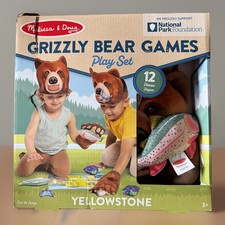 Melissa  Doug Grizzly Bear Games Yellowstone Play Set   12 Pieces   Damaged Box
