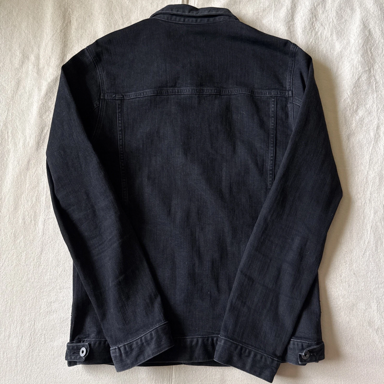 Huckberry Flint & Tinder Stretch Denim Trucker Jacket Stone Wash XL Made In USA image 8