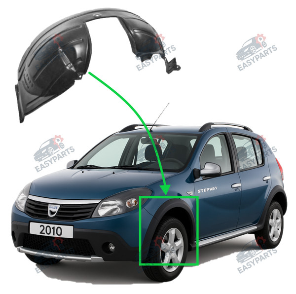 Radlauf StoßStange Vorne Links FüR Dacia Sandero Stepway 2009 - 2012-image