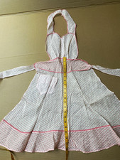Vintage 1940s 1950s Pink Floral Full Apron Sw...