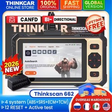 THINKSCAN 662 ECM TCM ABS SRS System Car Diagnostic Tool 12 RESET Scanner CAN FD