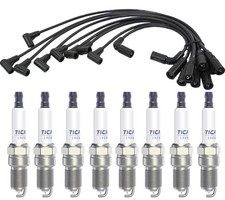 Spark Plugs and Wires Compatible with Chevy 5.7L 4.3L 5.0L, 41-993 Iridium Spark