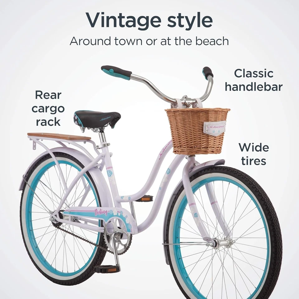 Vintage Women's 24-Inch Baywood Cruiser Bike - Single Speed, Lightweight Design - Image 4 of 4