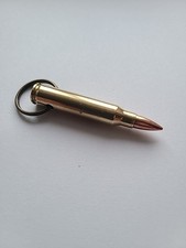 Inert 5.56mm 223 Brass Bullet Metal Keyring Keychain FREE POSTAGE