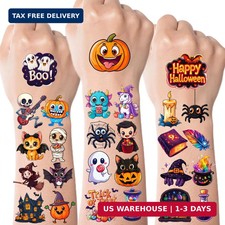 JCFIRE Halloween Temporary Tattoos for Kids, Halloween Party Favors, Treat or Tr