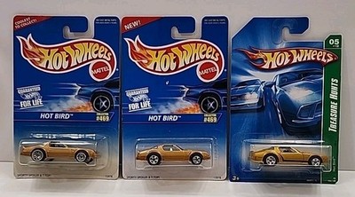 Hot Wheels Lot Of Three Hot Bird, 2 1996 Collector #469, 1 2008 Treasure Hunt