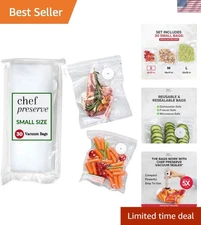 Chef Preserve Reusable Vacuum Sealer Bags for Food – 30 Bpa-Free Small