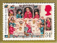 1986 34p Banquet. Medieval Life. Doomsday book. SG 1327