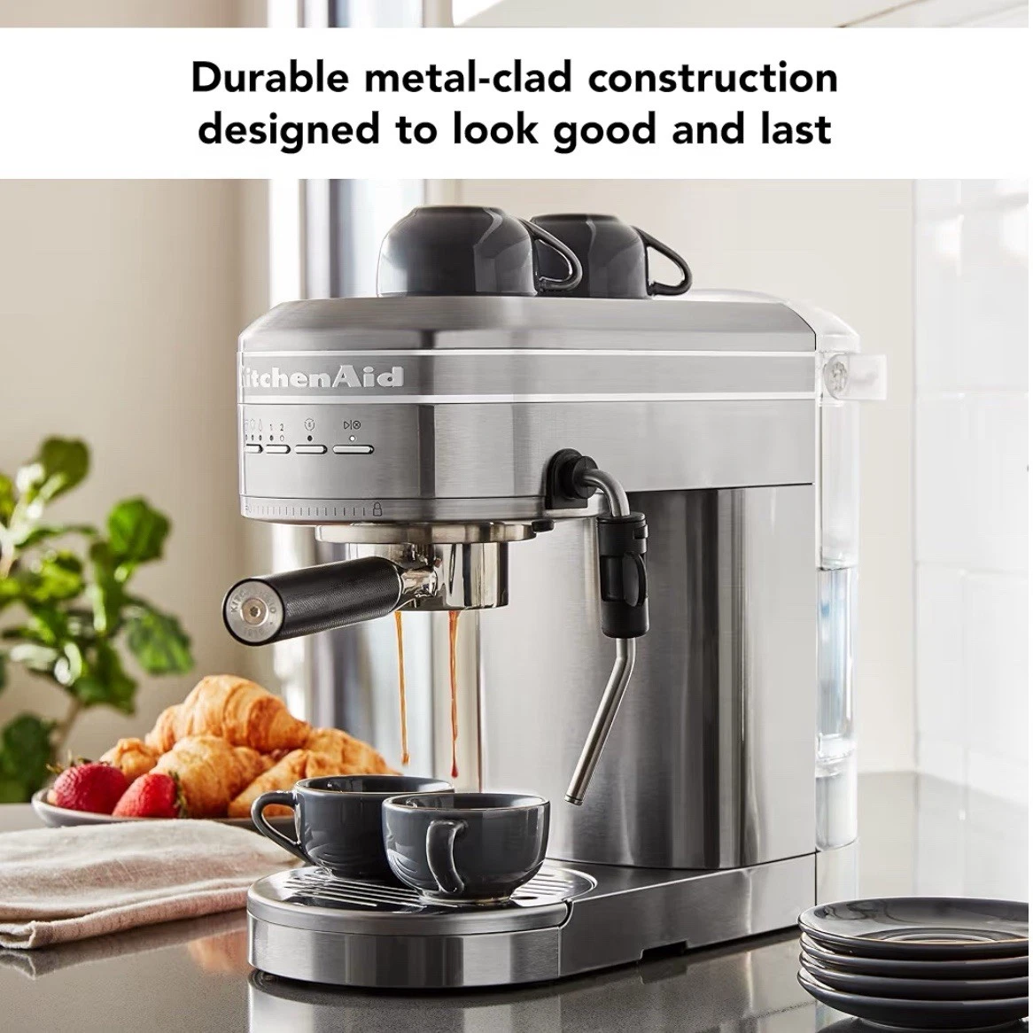 KitchenAid Metal Semi-Automatic Espresso Machine (KES6503SX) Metallic Silver 🔥