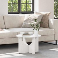 Couchtisch Weiß 50 X 50 X 35 Cm Massivkiefer