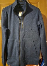 Banana Republic Men's Navy Blue Full Zip Sweatshirt MEDIUM Pockets NEW