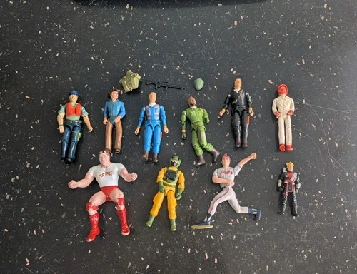 Vintage Toy Lot 80's The A-Team Tonka GI Joe Little People Wrestling Baseball