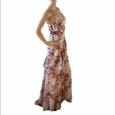 ASOS Design Women's 6 Rustic Floral Maxi Dress V-Neck Pleated Layered NWT