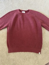 Lucky Brand Mens Size Large Ribbed Maroon Cotton Sweater. Very Good Condition 