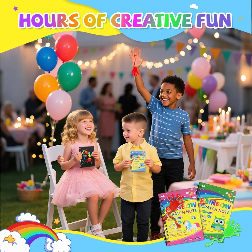 Paquete de 24 cuadernos de arte para rascar + manos adhesivas + pegatinas, favores de fiesta de arte para rascar,  Foto 4 de 4