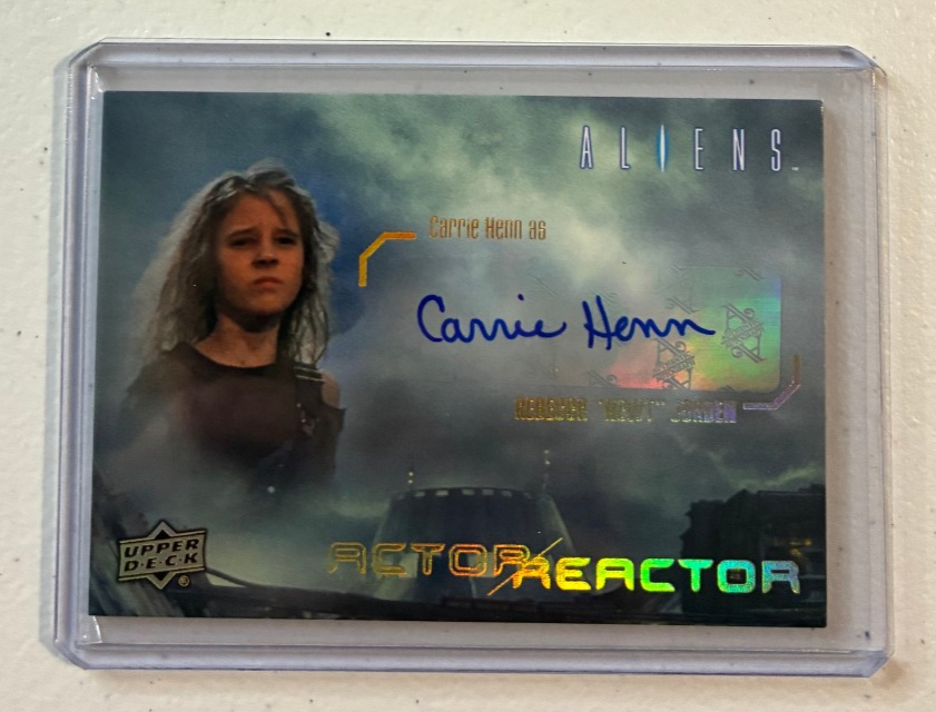 2018 Upper Deck Aliens Movie Actor Reactor Carrie Henn Autograph Auto ...