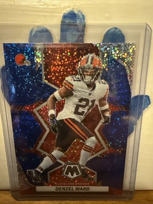 2022 Panini Mosaic Denzel Ward #230 Blue Sparkle Prizm MINT