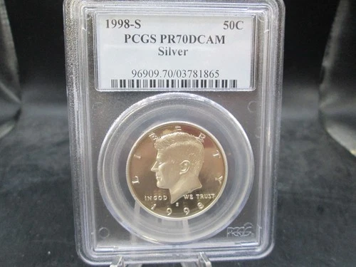 1998 S US Kennedy Proof SILVER Half Dollar PCGS PR 70 DCAM