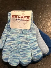 NWT 3 PACK KIDS MAGIC GLOVES ESCAPE BY POLAR EXTREME ONE SIZE FITS MOST