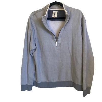 Copper Oak Supply Quarter Zip Pullover Mens large gray stripped Sweatshirt