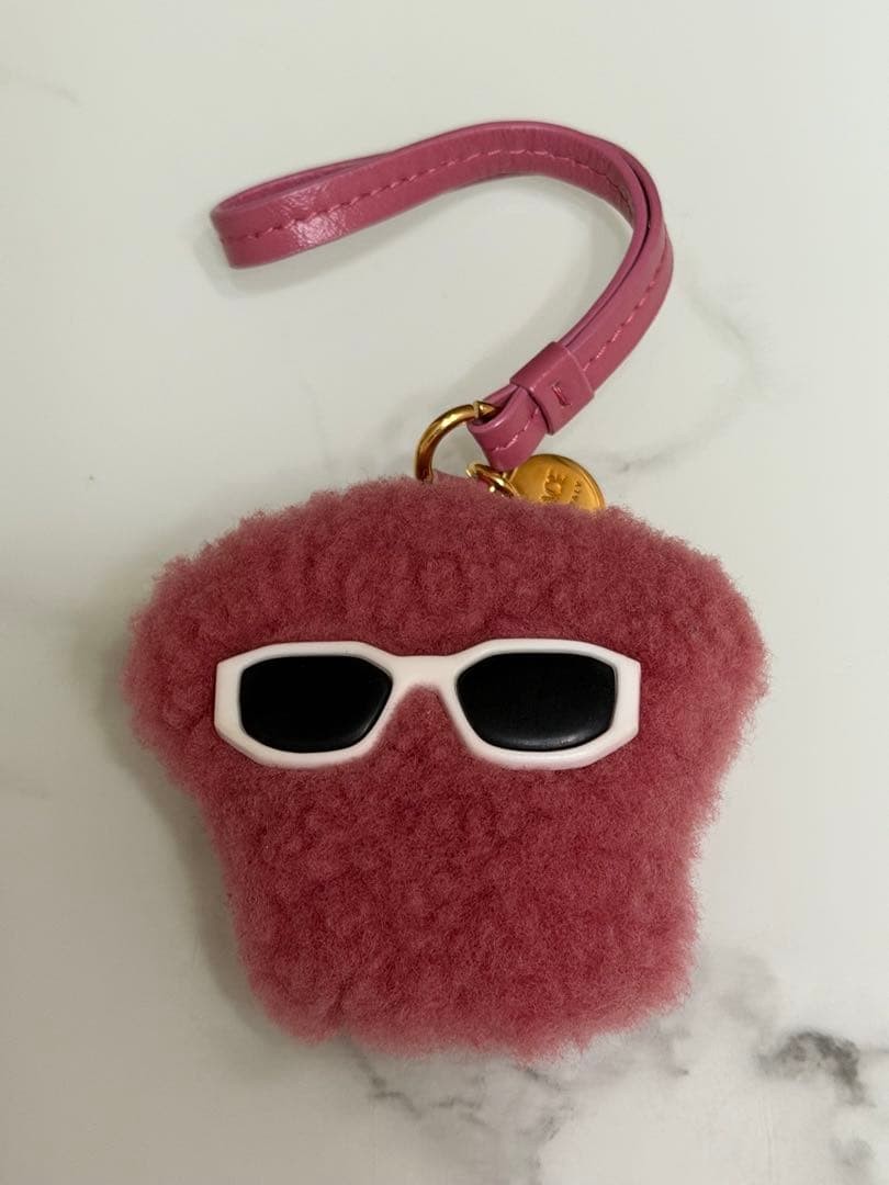 Versace Medusa Pink Fluffy Keychain Used Charm Jewelry Accessories thumbnail 2