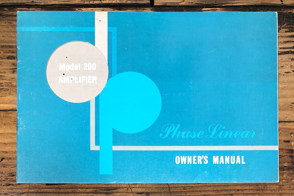 Phase Linear Model 200 Amplifier Owners / User Manual *Original*