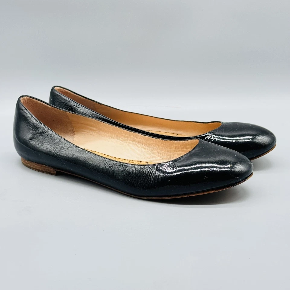 Zapatos planos de ballet Marc by Marc Jacobs para mujer 8,5 charol negro sin cordones Foto 2 de 4