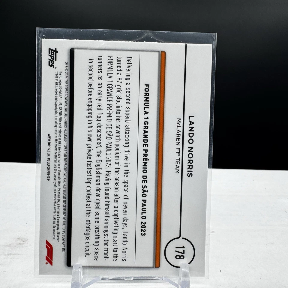 2024 Topps Chrome Formula 1 Lando Norris Card #178 - Image 2 of 2