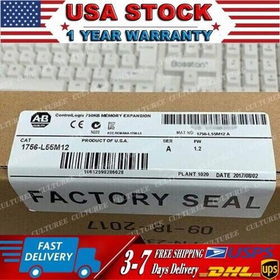 New Factory Sealed AB 1756-L55M12 /A Logix5555 Processor 750KB Memory 1756L55M12