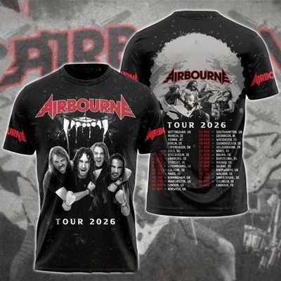 Trend Airbourne Band Tour 2026 Unisex Gift For Fan 3D T-shirt S to 5XL NZ990
