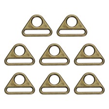 8 Pcs 1 1/2 Inch Triangle Buckles Adjuster Triangle D Rings Strap, Bronze