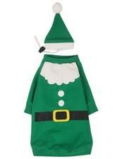 Christmas Dog Shirt Pet Elf Costume Clothes With Hat For Dogs Cats Xmas Medium