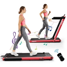 SuperFit 2.25HP 2 in 1 Folding Treadmill W/APP Control Speaker Remote Control