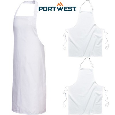 3x Portwest Adjustable Plain kitchen Butcher BBQ Cooking Chef Bib Apron Bulk