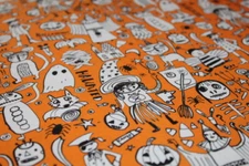 CUTE HALLOWEEN Kids Fabric FAT QUARTER 18" x 22" {100% COTTON} Trick or Treat