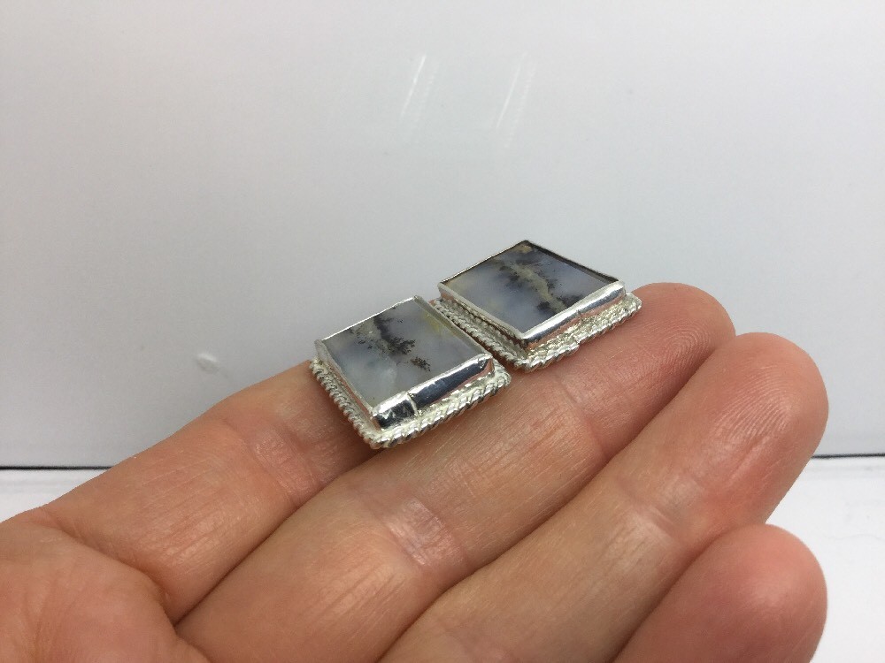 RECTANGULAR SHAPE QUARTZ STERLING SILVER EARRINGS - image 3