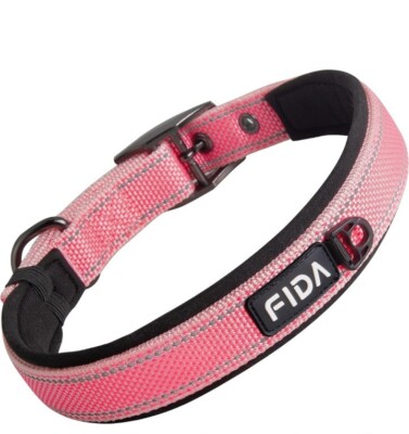 Fida Heavy Duty Dog Collar, Ultra Comfortable Soft Neoprene Padded, Large 19-23''