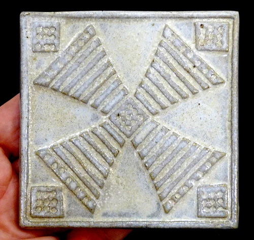 PIGEON FORGE POTTERY Vintage TOTAL CROSS Architectural Tile COASTER TRIVET