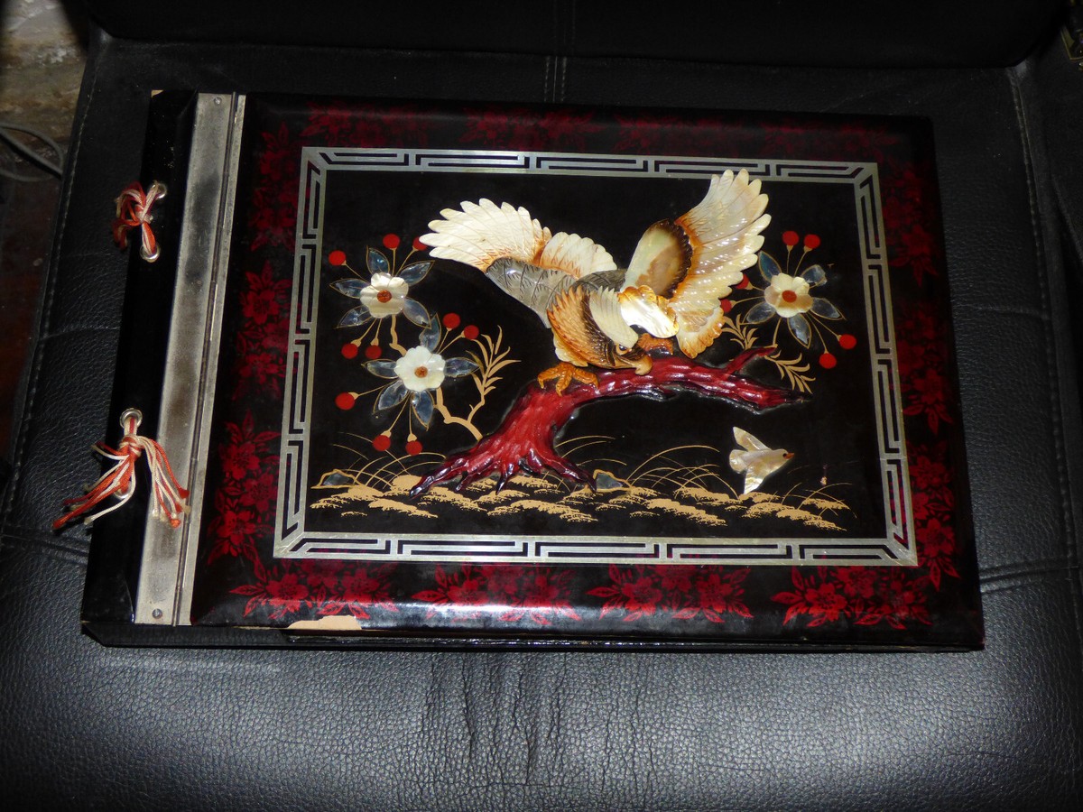 Vintage Hand Painted PHOTO ALBUM JAPAN w/ MUSIC | eBay
