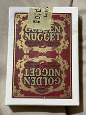 SEALED Vintage Golden Nugget Casino Playing Cards Deck Red/Gold. Las Vegas