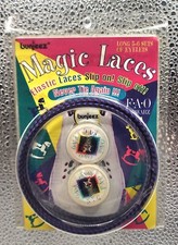 F.A.O. Schwarz N.Y.C. vintage Bunjeez Magic no tie shoe Laces - advertisement