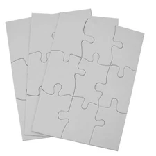 Puzzle-It 9-Piece Blank Puzzle, 12 Puzzles Per Package, 4" x 5-1/2"... Fast Ship