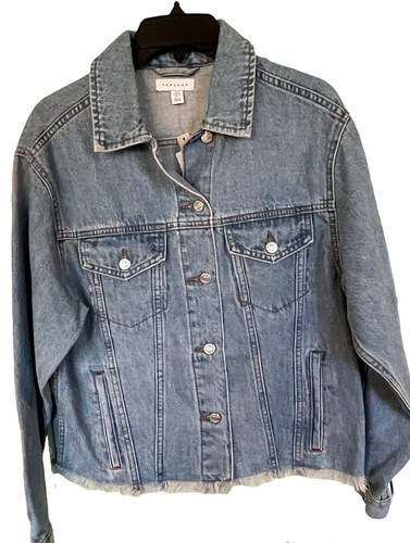 TOPSHOP blue jean JACKET WOMENS SIZE US 6 BLUE NEW