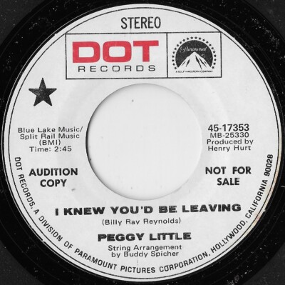 I Knew You'd Be Leaving / Gentle Man / Peggy Little  (Promo) NM