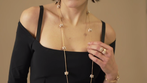 Élégant Boucles D'Oreilles Pendantes Style Art Nouveau Perles & D'Or Fabriqué Eu - Vidéo 1 sur 1