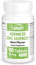 Supersmart Advanced Zinc Lozenges, 10Mg, Zinc Bisglycinate Supplement, 90 Count