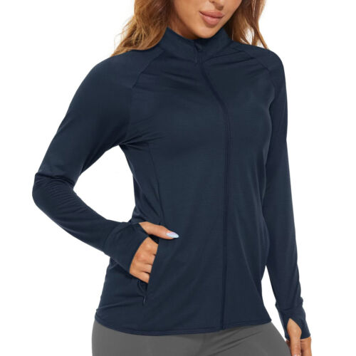 Women's UPF50+ Sun Protection Jacket Full-Zip Up Long Sleeve Lightweight Shirts - Picture 68 of 103